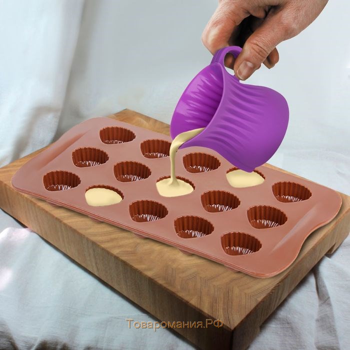 Кувшин для плавления и заливки шоколада «Зефира», 180 мл, 10×7см, d=6 см, цвет МИКС