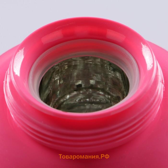 Термос 1 л, со стеклянной колбой, сохраняет тепло 8 ч, 30 х 16 см, розовый