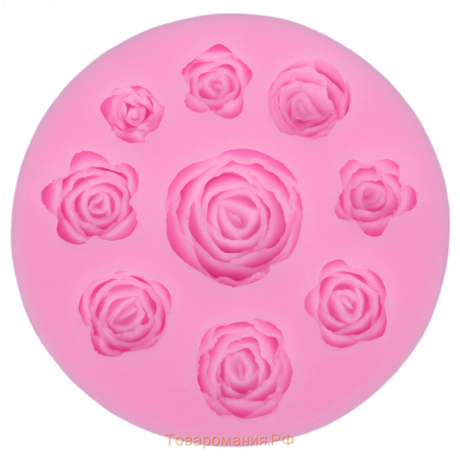 Силиконовый молд «Круговорот роз», d=8 см, цвет МИКС