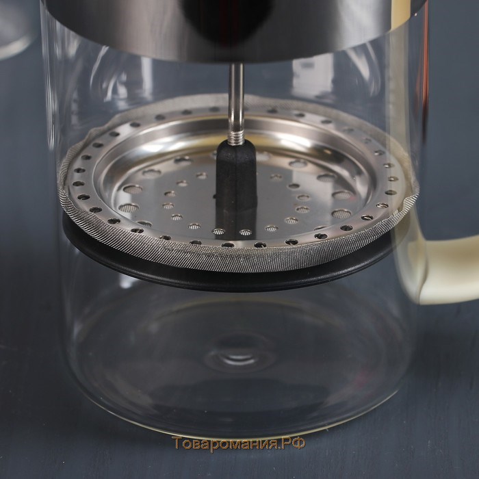 Чайник заварочный френч - пресс «Гарсон», 800 мл, стекло, цвет молочный