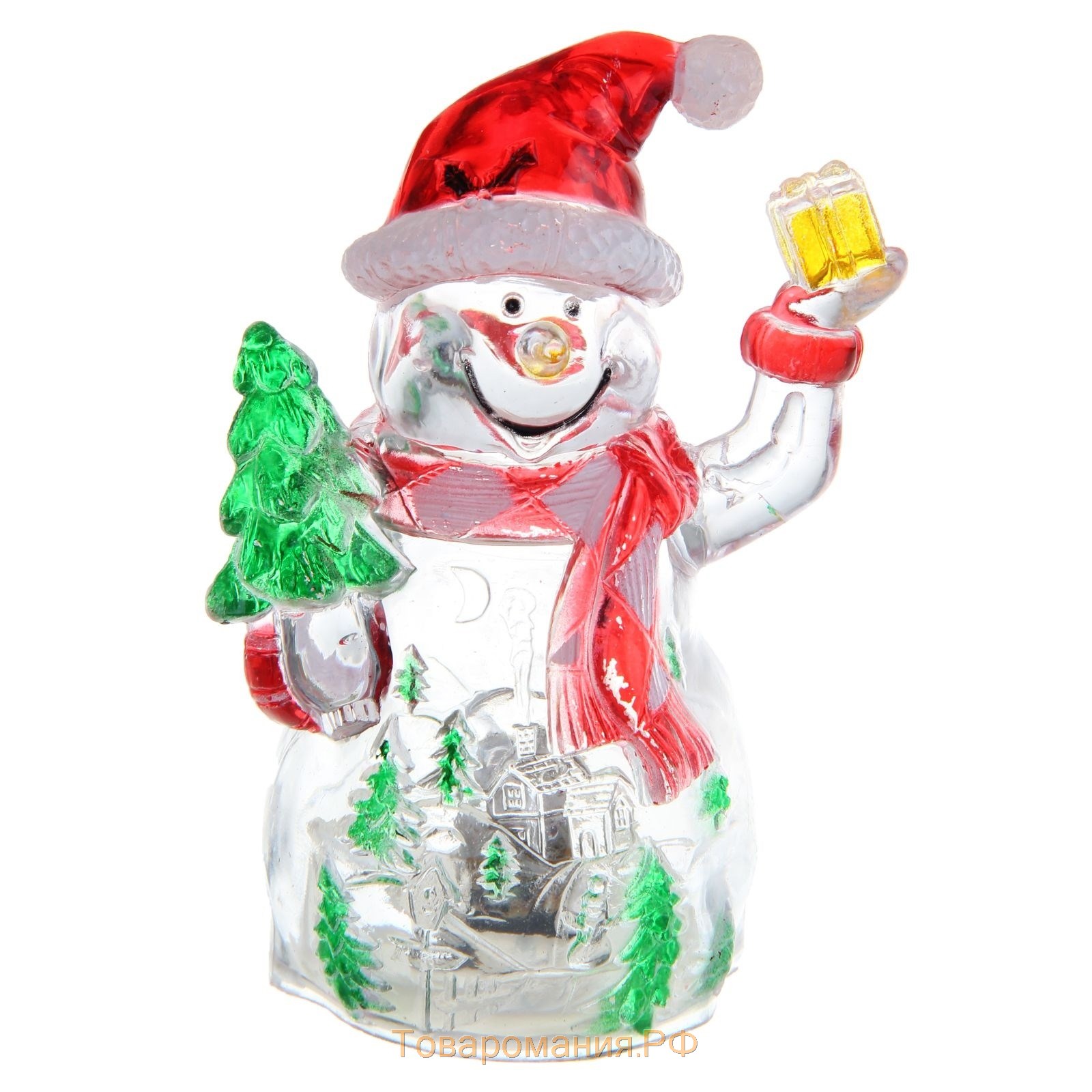 Игрушка световая "Снеговик-весельчак" (батарейки в комплекте) 1 LED, RGB