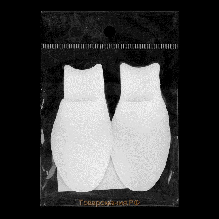 Корректоры-разделители для пальцев ног, с накладкой на косточку большого пальца, 1 разделитель, силиконовые, 8,5 × 4,5 см, пара, цвет белый