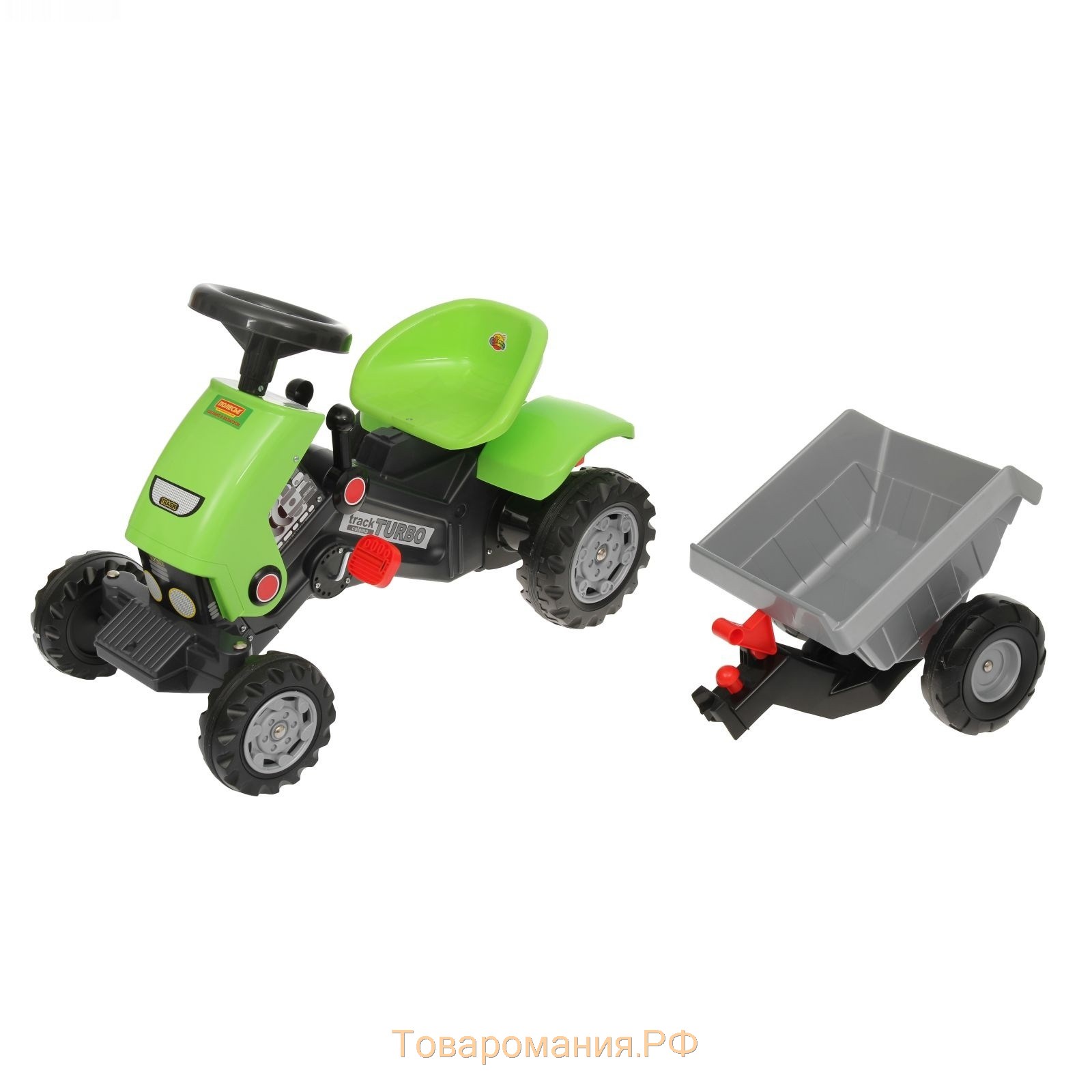 Педальная машина для детей «Turbo-2», с полуприцепом