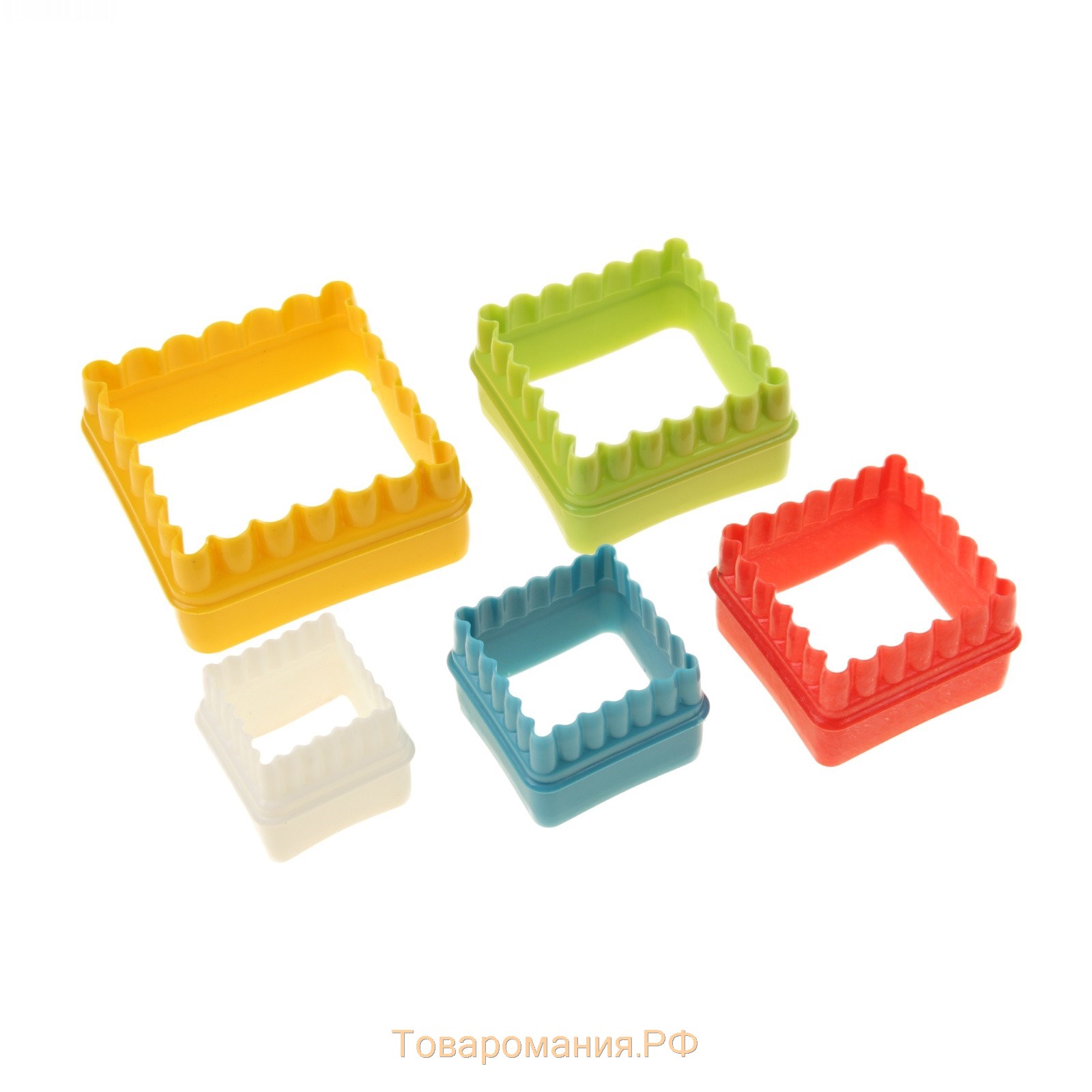 Набор форм для печенья «Квадрат», 5 шт, 8×8×3,5 см, цвет МИКС