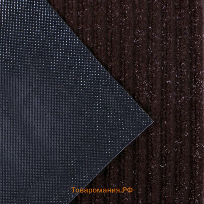 Коврик придверный влаговпитывающий, ребристый, «Стандарт», 40×60 см, цвет коричневый
