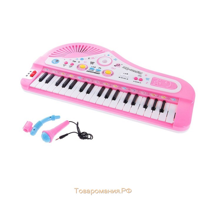 Синтезатор «Розовый слоник» с микрофоном, 37 клавиш