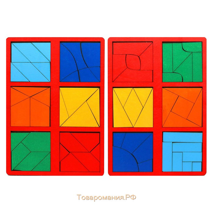 Набор 2 планшета «Сложи квадрат» Б.П. Никитин, 3 уровень (мини), цвета МИКС