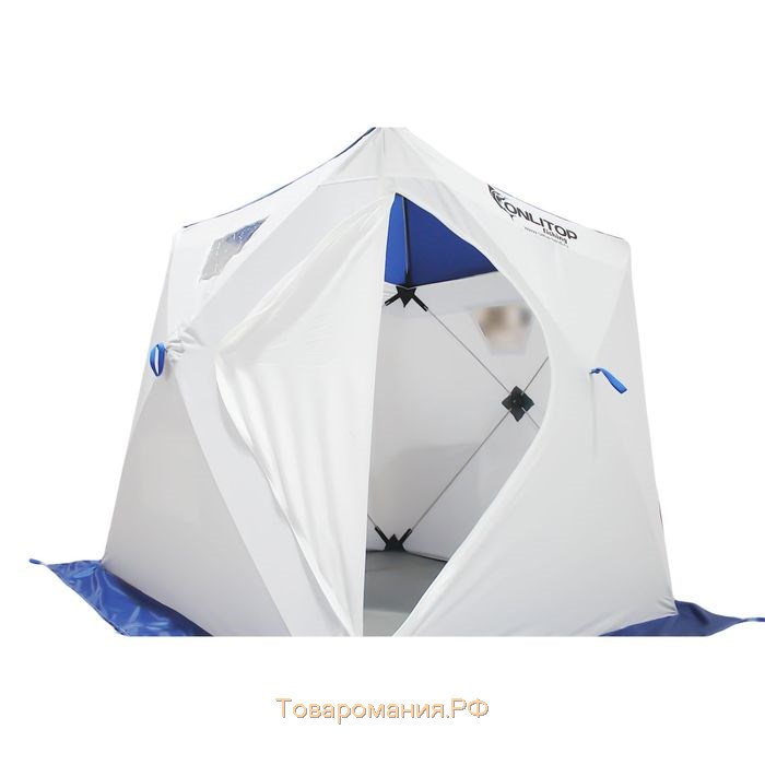 Палатка «Призма Люкс» 170, 1-слойная, цвет белый/синий