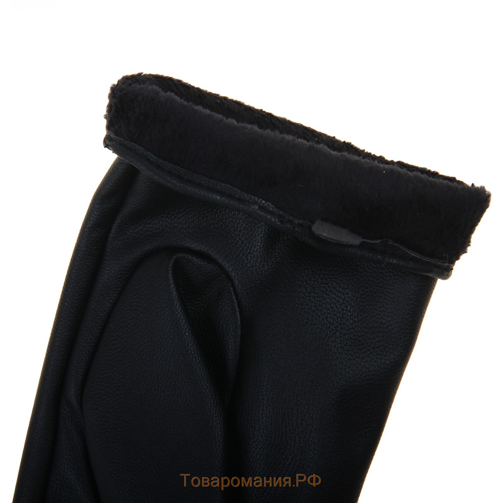 Перчатки женские, бантик, размер 9, с подкладом, цвет чёрный