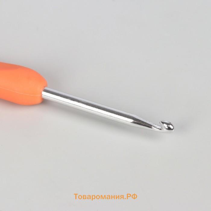 Крючок для вязания, с пластиковой ручкой, d = 3,5 мм, 14 см, цвет МИКС
