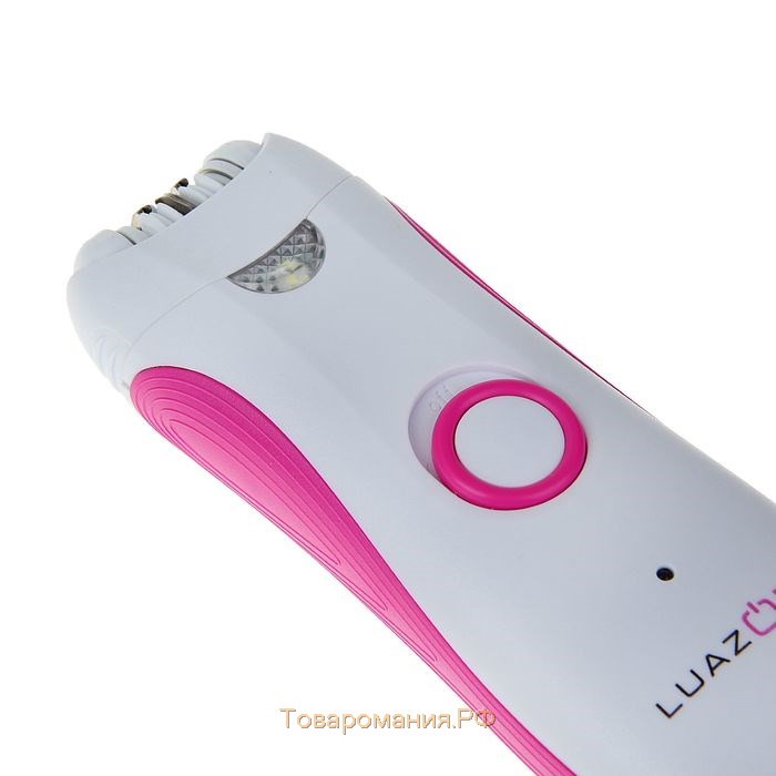 Эпилятор LuazON LEP-01, 13см, 2Вт, 220В и аккумулятор (двойной зажим), бело-розовый