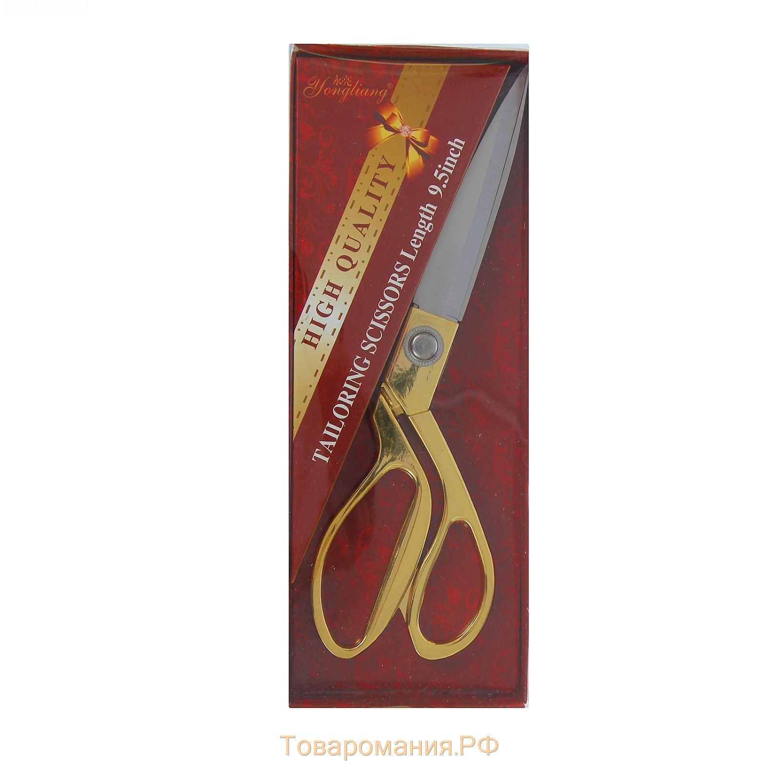 Ножницы закройные, скошенное лезвие, 8", 20 см, цвет золотой