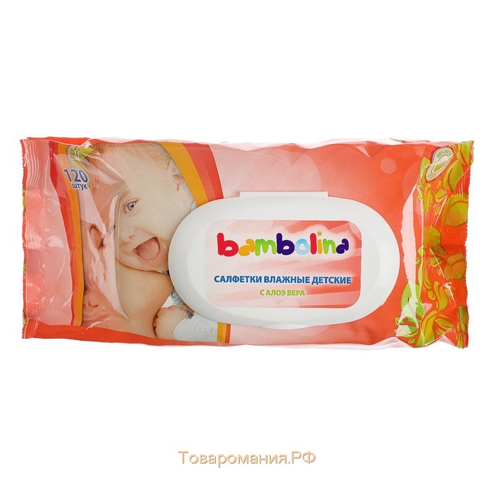 Влажные салфетки Bambolina, детские, 120 шт.