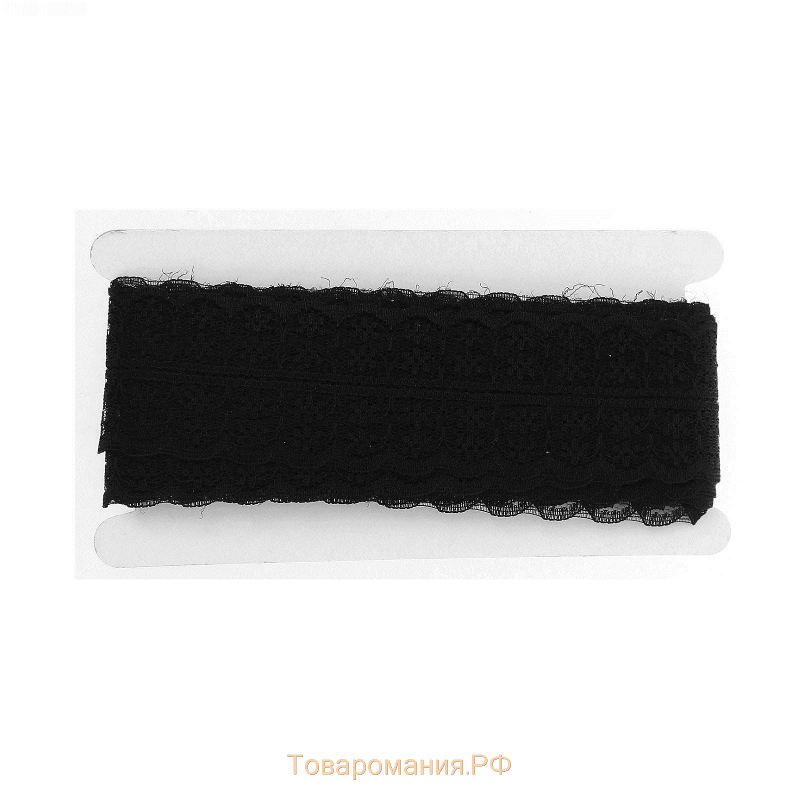 Кружево капроновое, 45 мм × 10 ± 1 м, цвет чёрный