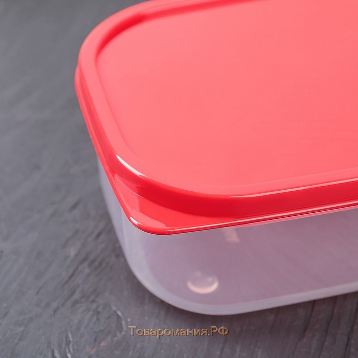 Набор контейнеров пищевых прямоугольных, 3 шт: 150 мл, 500 мл, 1,2 л, цвет красный