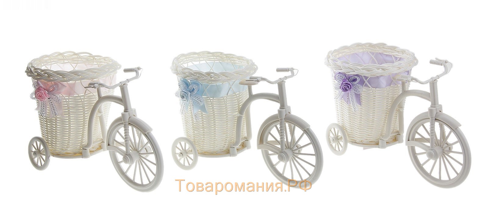 Корзина декоративная "Велосипед с кашпо" МИКС 17х27х15 см