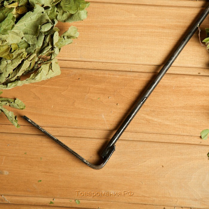 Кочерга металлическая с деревянной ручкой, длина 90 см