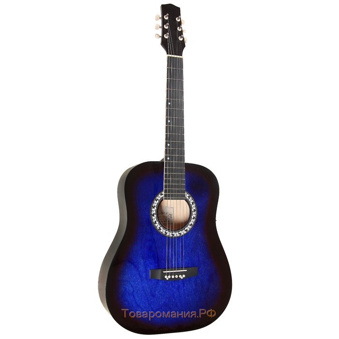 Акустическая гитара "Амистар н-513"  6 струнная,   менз.650мм, художественная отделка, синяя