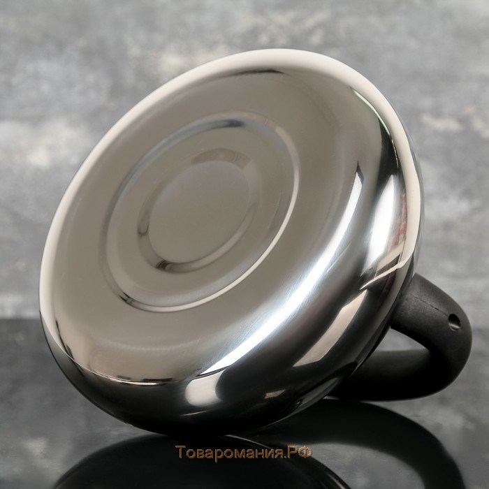 Чайник из нержавеющей стали со свистком «Квант», 2,8 л, фиксированная ручка, цвет хромированный