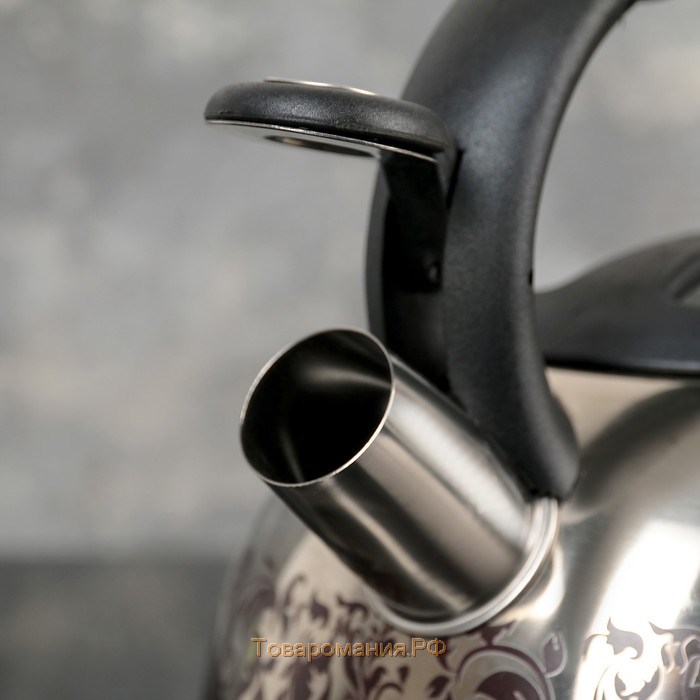 Чайник со свистком из нержавеющей стали «Расцвет», 2,8 л, фиксированная ручка, с индикатором нагрева