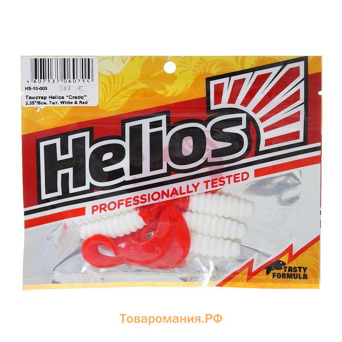 Твистер Helios Credo White & Red, 6 см, 7 шт. (HS-10-003)