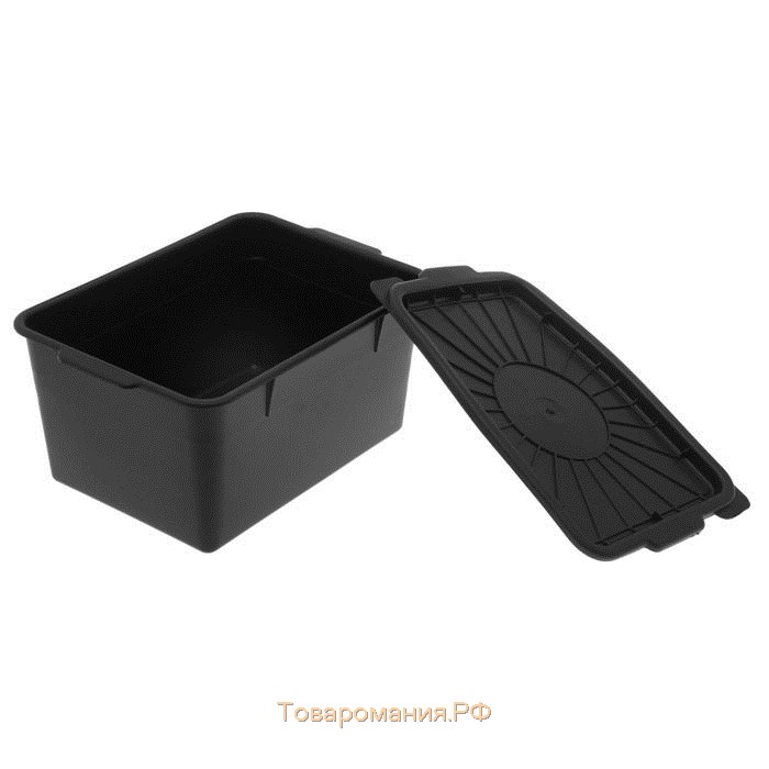 Контейнер для хранения с герметичной крышкой, 18 л, 36,5×26×25 см, цвет чёрный
