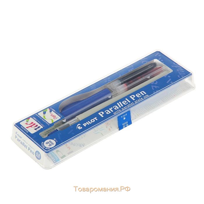 Ручка перьевая для каллиграфии Pilot Parallel Pen, 6.0 мм, (картридж IC-P3), набор в футляре