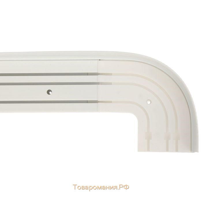 Карниз трёхрядный «Ультракомпакт. Есенин», 360 см, с декоративной планкой 7 см, цвет белый