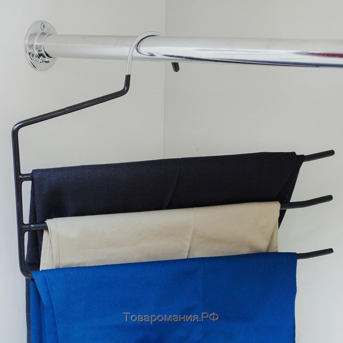 Плечики - вешалки для одежды многоуровневые, 35×25 см, антискользящее покрытие, цвет МИКС