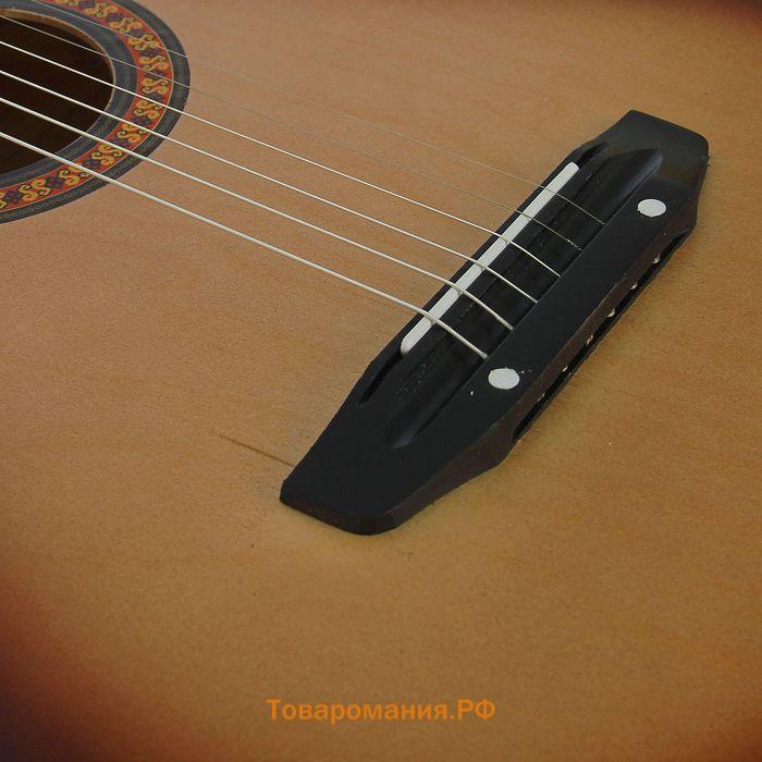 Акустическая гитара 6-ти струнная, менз. 650мм., струны металл, головка без пазов