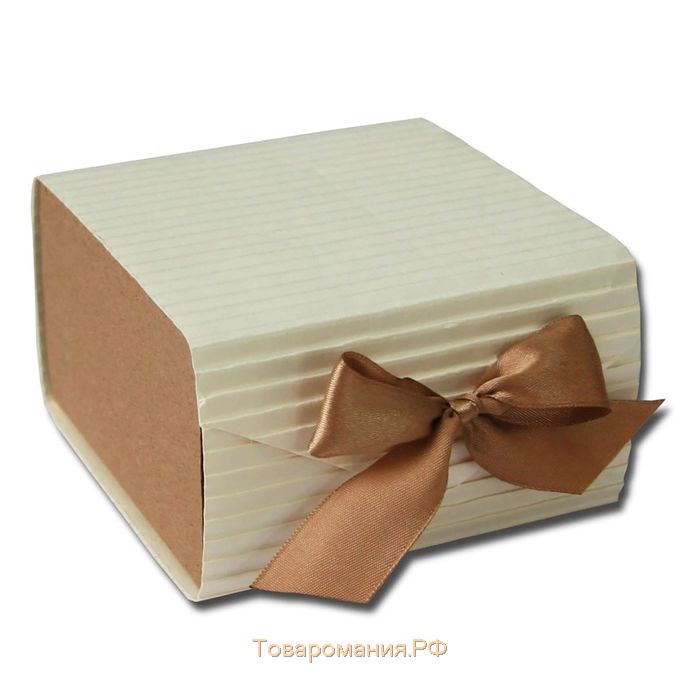 Коробка крафт из рифленого картона 11,5 х 11,5 х 7 см, сборная, пенал белый