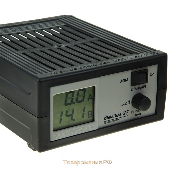 Зарядное устройство АКБ "Вымпел-27", 0.6-7 А, 12 В, для гелевых, кислотных и AGM АКБ