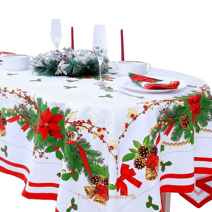 Набор столовый  «Рождественский бал» скатерть 110х150 см, салфетки 40*40 см 4 шт, хлопок 100%