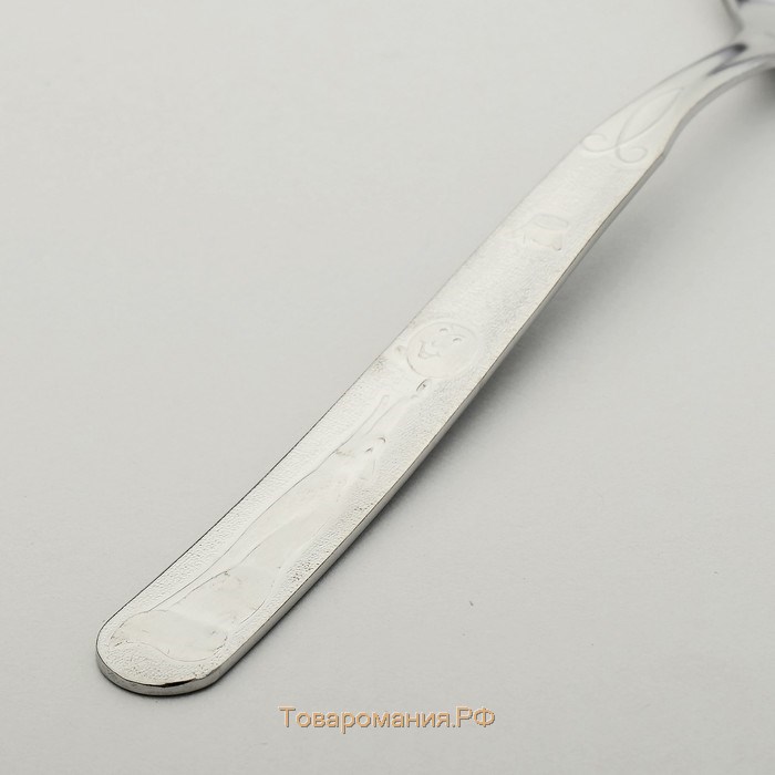Ложка десертная «Колобок», h=16 см, толщина 1,5 мм, цвет серебряный