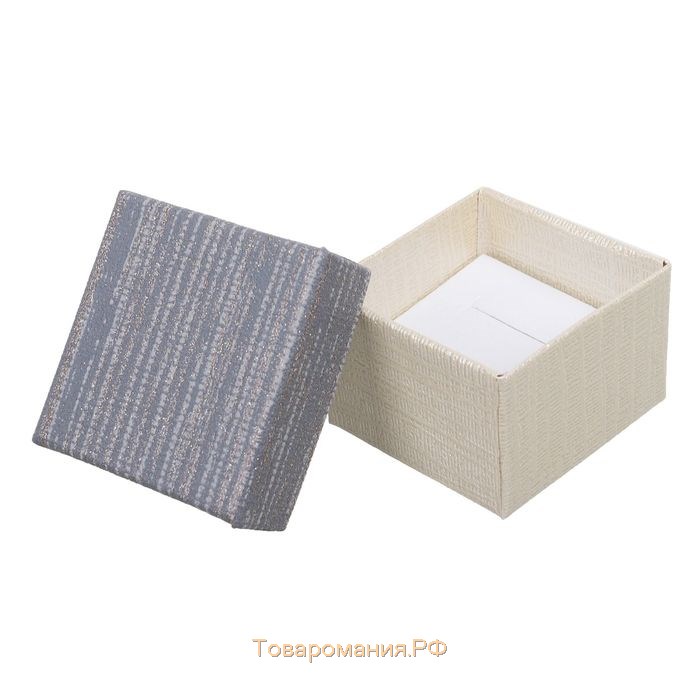 Коробочка подарочная под серьги "Классическая полоска", 5x5 (размер полезной части 4,5х4,5см), цвет МИКС