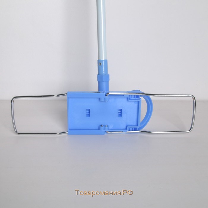 Швабра для мытья пола плоская, насадка из микрофибры 44×14 см, телескопическая ручка 80-126 см, цвет МИКС