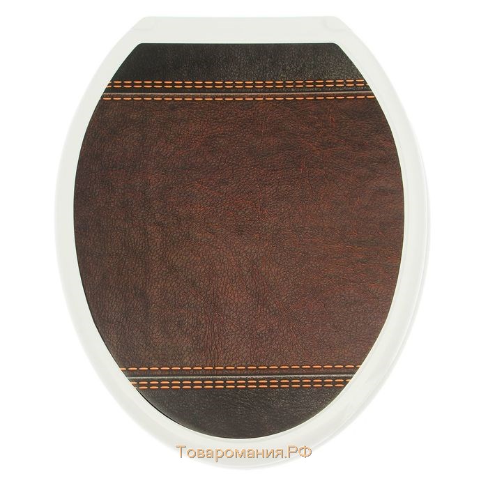 Сиденье для унитаза с крышкой Росспласт «Декор. Кожа», 44,5×37,5 см, цвет коричневый