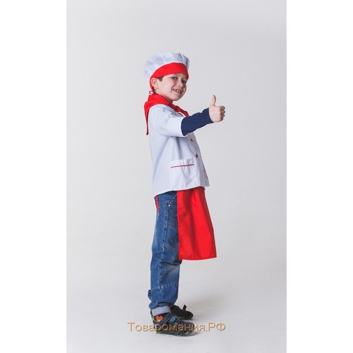 Детский карнавальный костюм «Повар», колпак, куртка, фартук, косынка, 4-6 лет, рост 110-122 см