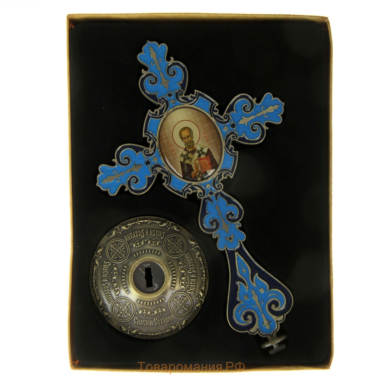 Крест на подставке с иконой "Святитель Николай Чудотворец"