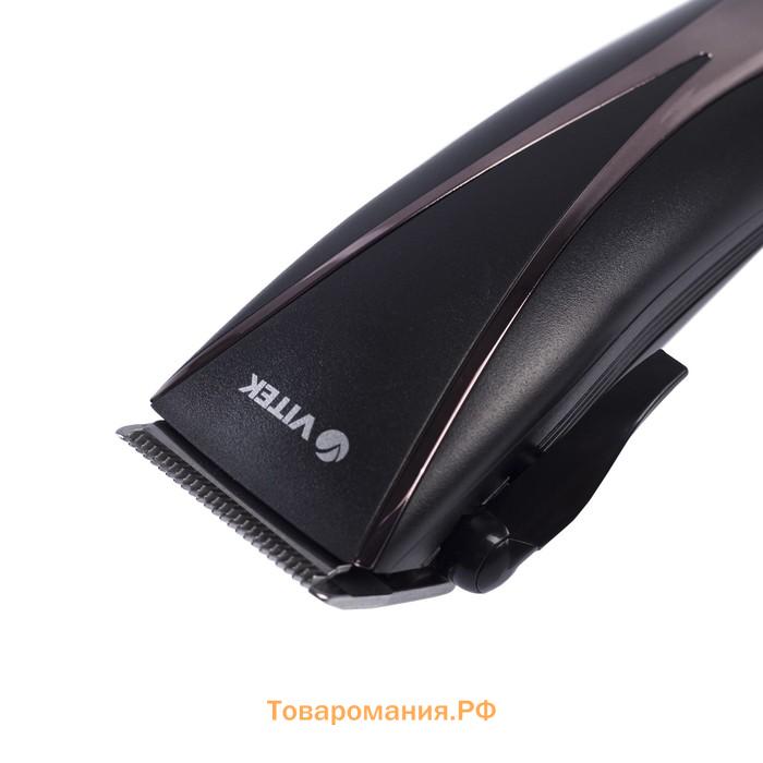 Машинка для стрижки волос Vitek VT-2511 BK, нержавеющая сталь, 4 насадки, черный