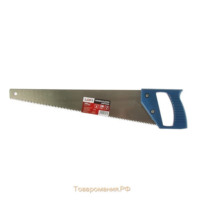 Ножовка по дереву ЛОМ, пластиковая рукоятка, 7-8 TPI, 400 мм