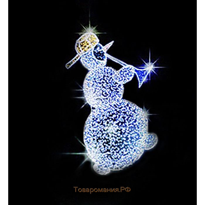 Светодиодная фигура «Снеговик-музыкант», 130 × 200 × 100 см, 150 Вт, 220 В