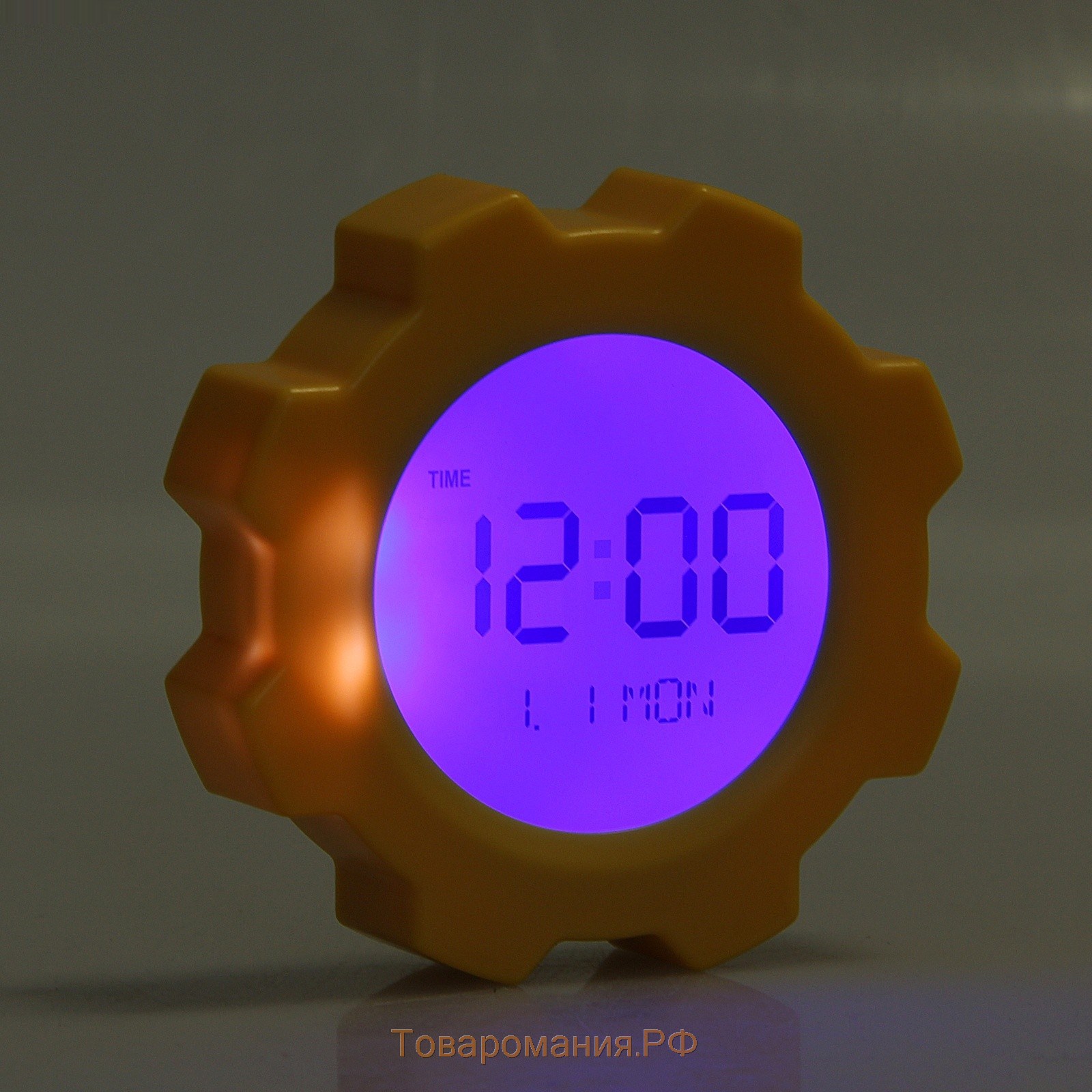 Часы-будильник на магните, оранжевый