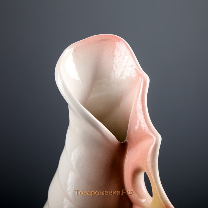 Ваза керамическая "Ракушка", настольная, розовая, 35 см