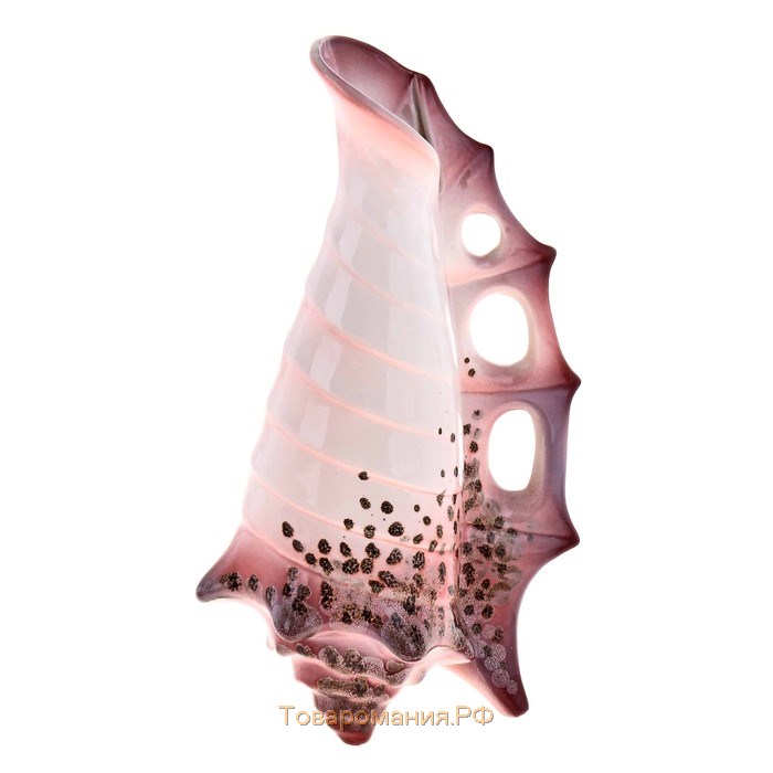 Ваза керамическая "Ракушка", настольная, розовая, 35 см