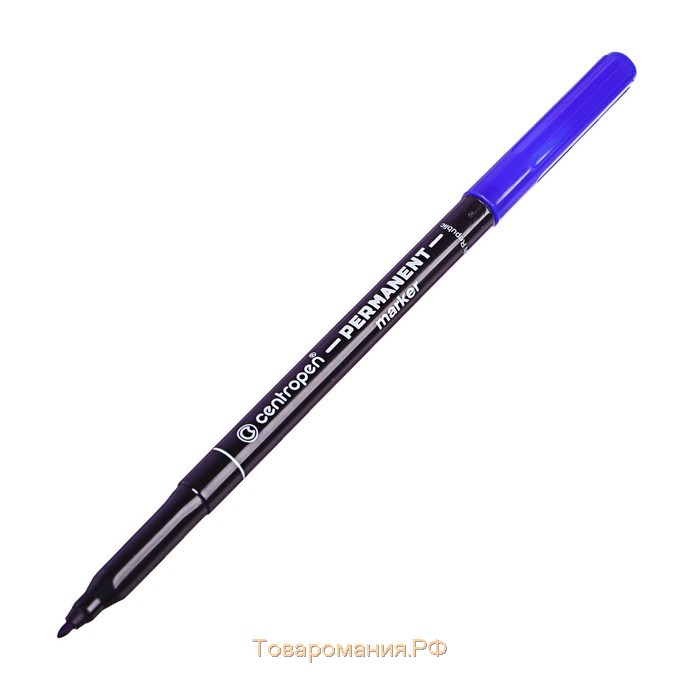 Маркер перманентный 2.0 мм Centropen 2536, линия 1мм, цвет синий, светостойкий