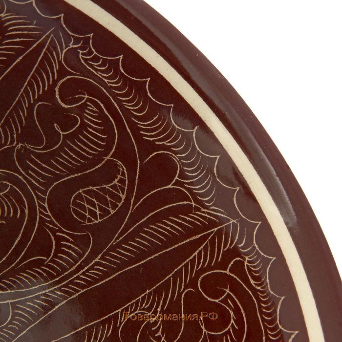 Коса Риштанская Керамика "Узоры", 18 см, большая,  коричневая