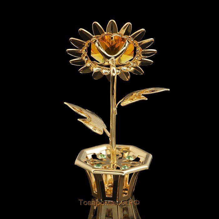 Сувенир «Цветок», 2×3,5×6 см, с кристаллами Сваровски