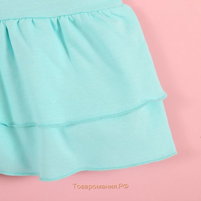 Платье для девочки KAFTAN "Пони" (П1), рост 122-128 (34), 7-8 лет, цвет мятный, хлопок 100%