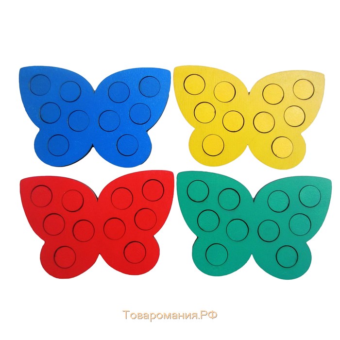 Мозаика «Бабочки», 4 бабочки, 40 кружков d= 2 см